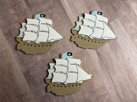 Pirate Ship Themed Painted Wood Accents Craft Supply Arts&amp;Crafts - £9.57 GBP