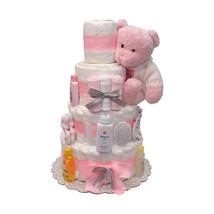Bebe Girl Diaper Cake 4 Tiers - $135.00