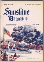 Vintage Sunshine Magazine July 1958 Feel Good Easy To Read - $3.95