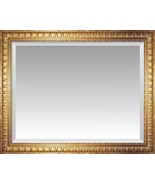 Custom Luxury Beveled Wide Wall Mirror with Ornate Brass Antique Finish Frame