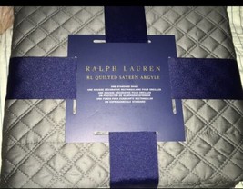 Ralph Lauren Quilted Sateen Arcyle Graphite 2pc Stand Pillow Shams Set Nip $290 - £118.19 GBP