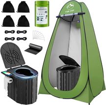 Portable Toilet Kit with Pop-Up Privacy Tent and Toilet Bags - Ideal for... - $84.55