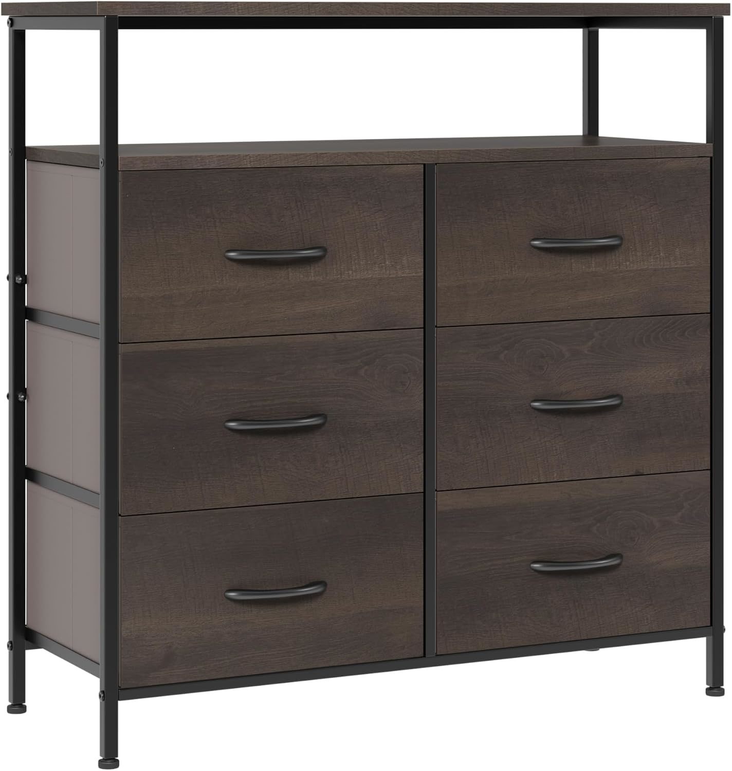 Dresser For Bedroom, 6 Drawer Dresser, Chest Of Drawers With Storage, Da... - $77.97