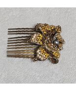 Soho Style Floyster Gold Tone Rhinestone Hair Comb 2 X 2.6&quot; READ - $39.62 CAD