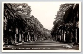 RPPC Palms Beverly Drive Beverly Hills California Brookwell Photo Postcard G27 - £7.82 GBP