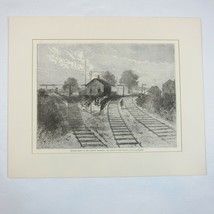 Antique 1871 Wood Engraved Print Revere Massachusetts Railroad Train Wreck Scene - £31.26 GBP