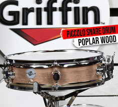 GRIFFIN Piccolo Snare Drum - 13&quot;x3.5&quot; Oak Wood Poplar Acoustic Shell Percussion - £63.00 GBP