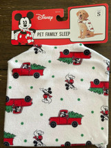 Disney PET Family Sleep Pajama Size S Mickey w/Red Truck and Christmas Tree - £8.78 GBP