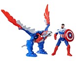 Marvel Mech Strike Mechasaurs, 4-Inch Captain America with Redwing Mecha... - $35.99