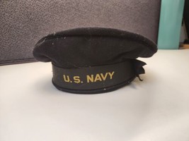 Vintage US Navy Flat Hat Wool Beret Sailor Wear Military Size 7 1/8 WWII Era - £20.45 GBP