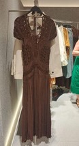 ZARA BNWT 2025. CHOCOLATE BROWN COMBINED CROCHET DRESS VISCOSE. 7521/274... - $217.02
