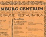Hamburg Centrum Club Room Restaurant Menu Hamburg Germany  - £14.01 GBP