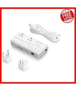 6-in-1 Travel Adapter—Safe Pure Sine Wave Converter with Fast Charging U... - $1,438.23 MXN
