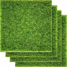 4 Packs Fake Grass For Crafts Artificial Garden Grass For Dollhouse 6 X 6 Inches - £13.62 GBP