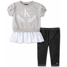 Calvin Klein Girls Peplum Sweatshirt and Leggings - £14.06 GBP