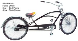 Premium 26&quot; Stretch Limo Bike 597-1, Classic Fork, 144 Spokes In Black Or Chrome - £559.54 GBP