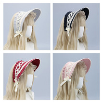 Retro Lolita Headwear Bonnet Lace Bow Accessories Lovelte Hair Hat Cosplay - £10.01 GBP