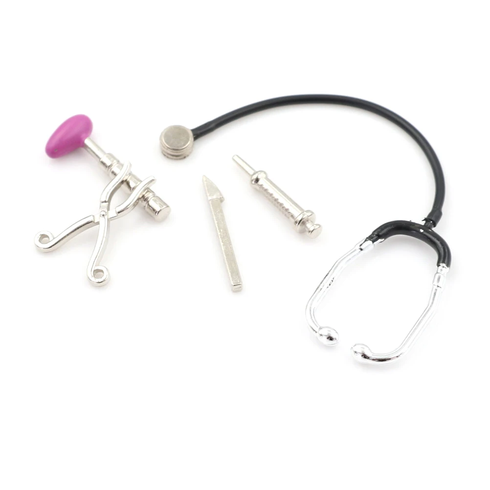 5Pcs 1/12 Dollhouse Miniature Accessories Mini Stethoscope Syringe Scalpel - £8.12 GBP