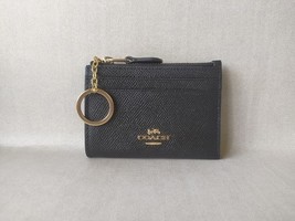 Coach Mini Skinny ID zip Card Case in cross grain Leather FREE Shipping ... - $58.06