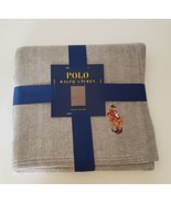 POLO BEAR RALPH LAUREN Turner Throw Blanket BIG PONY Grey Herringbone Co... - £73.18 GBP