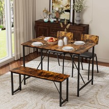 4-Piece Dining Set: Table &amp; Bench w/2 Chairs - $199.99