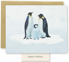 C.R. Gibson Basic Christmas Penguin Cards 15 Ct Blank Greeting Card - £11.60 GBP