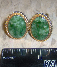 Richard KREMENTZ Vintage Cufflinks Green color Gold color 1960s - $148.11