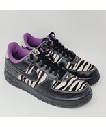 Nike Air Force 1 Womens Size 8 M Zebra Pony Hair Sneakers Casual Shoes EU 39 - £124.64 GBP