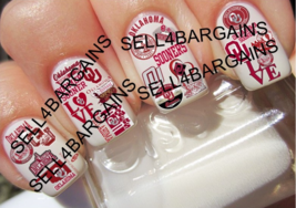 52 New 2023 Oklahoma Sooners Logos》26 Different Designs《Nail Art Decals - £20.95 GBP