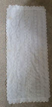 White Table Runner Scallop Edges 30"x13.5" Table Mantle Shelf Decoration... - $9.99