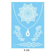 White Floral Drop Temporary Tattoos-Set Of 5 - £10.38 GBP