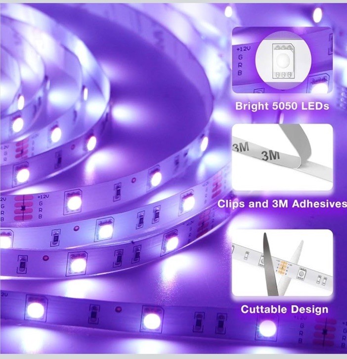 hyrion 50 ft LED Strip Lights SMD 5050 Led Lights Strip with 44 Keys Remote, ... Item image 8