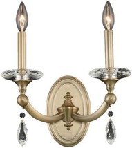 Wall Sconce KALCO FLORIDIA Modern Classic 2-Light Clear Crystal Matte Brushed - £1,269.95 GBP