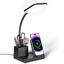 Desk Lamp With Wireless Charger Usb Charging Port, Eye-Caring Desk Lamp For Home - £52.44 GBP