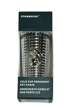 Starbucks Silver Bling Studded Cold Cup Keychain Christmas Ornament Year... - £7.45 GBP