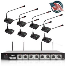 Pyle 8-Ch. Conference Wireless Microphone System-VHF Desktop Office Conference - £386.87 GBP