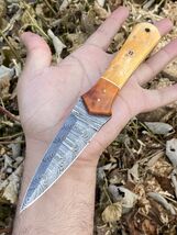 Double-Edged V42 Military Damascus steel Dagger boot Knife Stiletto Dirk... - $23.72