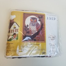 Vtg New Unopen Creative Circle #1519 Night Owl Needlepoint Sampler Kit 1984 - $19.79