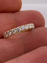 1.50Ct Round Cut CZ Diamond 14k Yellow Gold Finish Anniversary Wedding Band Ring - £84.09 GBP