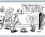 Comic Father Upset Because Kid Uses Spittoon as Toilet UNP Chrome Postca... - $4.90