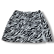 Motel Skirt Size XS W24&quot; Waist Zebra Pelmet Skirt Denim Jean Skirt Anima... - £21.44 GBP