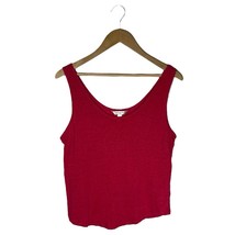 Banana Republic Top Womens L Linen Summer Tank Scoop Neck Sleeveless Pink - $15.83