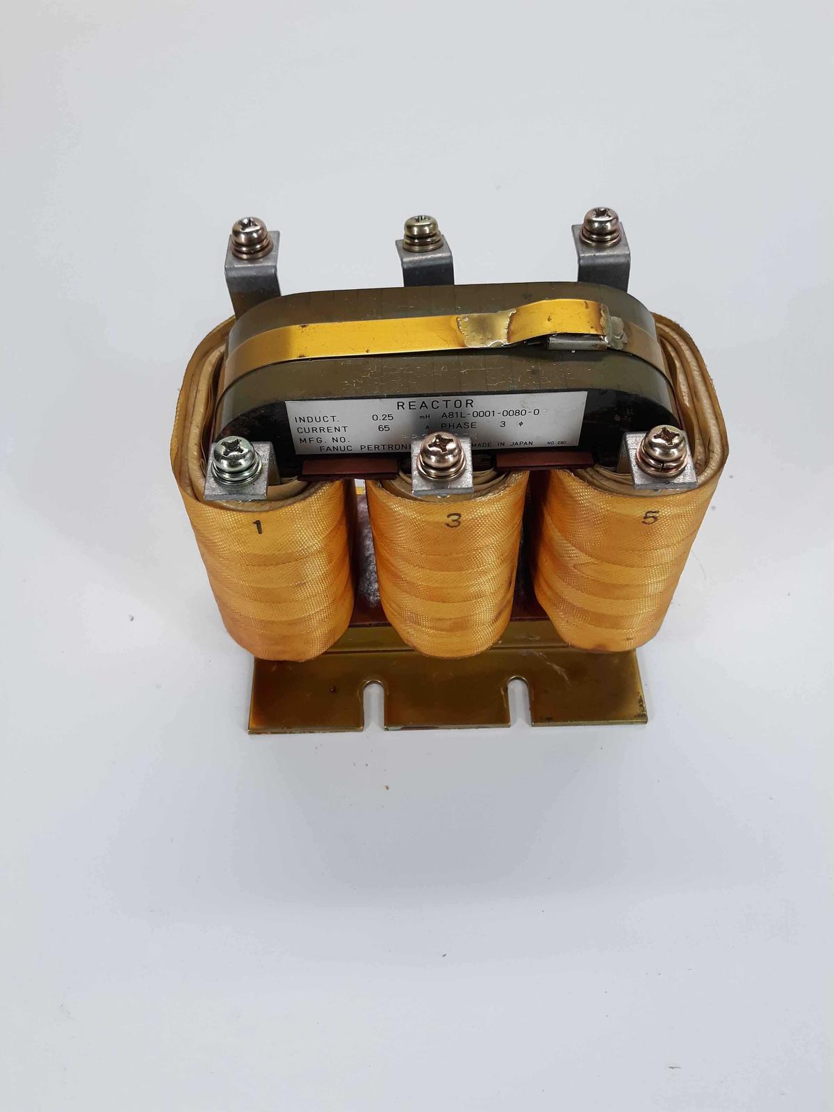 Fanuc A81L-0001-0080-01 Reactor/Transformer, 3-Phase 65A  - $35.40