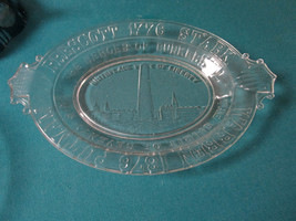 Antique The Heroes of Bunker Hill EAPG Commemorative OVAL PLATE 1776-18776  - £58.48 GBP