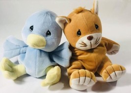 Precious Moments Lion &amp; Duck Lovey Lot 7&quot; Plush Doll Gift Set Easter Valemtines - £10.85 GBP