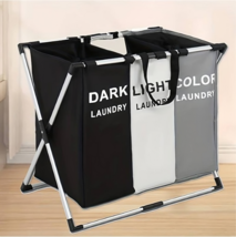 Large Foldable Storage Laundry Hamper Clothes Washing Bag Bin Organizer ... - £15.18 GBP