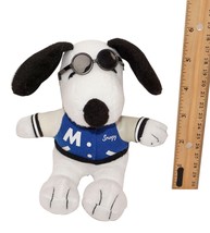 Snoopy Dog 5.5&quot; Plush Toy - Promo Metlife Figure in Varsity Jacket w/ Glasses - £5.54 GBP