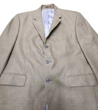 Michael Kors Brown Plaid Wool Lord &amp;Taylor 3 Button Sport Coat Men&#39;s Size 44 - £20.71 GBP