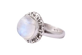 925 Sterling Silver Rainbow Moonstone Gemstone Handmade Ring Women Gift - £34.23 GBP+