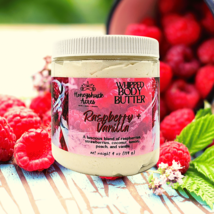 Whipped Body Butter | Raspberry + Vanilla | 8 oz Jar | Vegan | Shea + Cocoa - £19.53 GBP